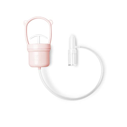 BebeAlways PLUSDEBEBE Baby Nasal Aspirator | Manual Nose Sucker for Sanitary and Noise-Free Cleaner Pink