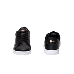Lacoste Women's Hydez Leather Sneaker, Black/Gold, 7
