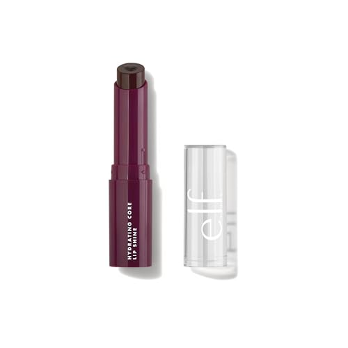 e.l.f. Hydrating Core Lip Shine, Conditioning & Nourishing Lip Balm, Sheer Color Tinted Chapstick, Ecstatic, 0.09 Oz