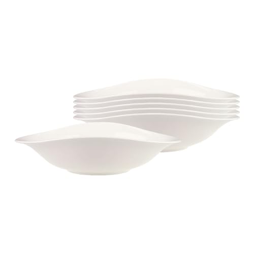 Villeroy & Boch - Vapiano Pastaschalen Set 6-Teilig Weiß, Spülmaschinenfest, Mikrowellensicher, Pastateller, Pastaschüssel, Teller Tief, Für Spaghetti