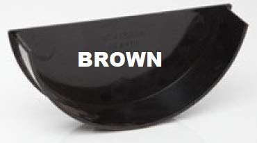 Polypipe RL608BR Brown 150mm Half Round Internal Stop End