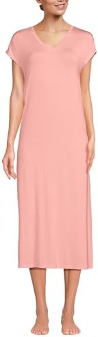 lands' end women's supima cotton short sleeve midcalf nightgown dress Lands' End Womens Cotton SS Midcalf Nightgown Deep Sea Navy/ivory Floral  Petite X-Small at Amazon Women's Clothing store