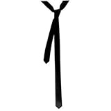 New Mens Solid Black Retro Skinny Necktie 1.5