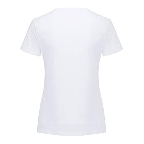 LuluZanm Letter Print T-Shirt for Women Sale Ladies Fashion O-Neck Short Sleeve Blouses Basic Summer Tops Plus S-5XL - Thumbnail 4