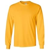 Gildan Men's Ultra Cotton Long Sleeve, Style Shirt G2400, Multipack T Shirt (2-Pack) Gold