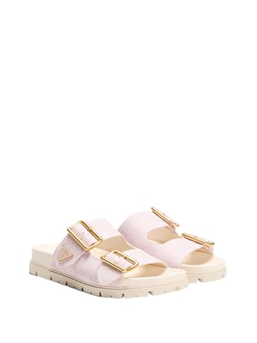 Guess Women's Fasten Sandal, Light Pink Logo 681, 7