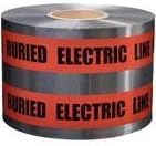 Dottie DU601 Detectable Barricade Tape,"Buried Electric Line Below", 6" x 1000', Red