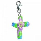 Comforting Gifts - Hand Held Comforting Clay Cross With Clip - Shaped To Fit Any Hand - Kaleidoscope - 3