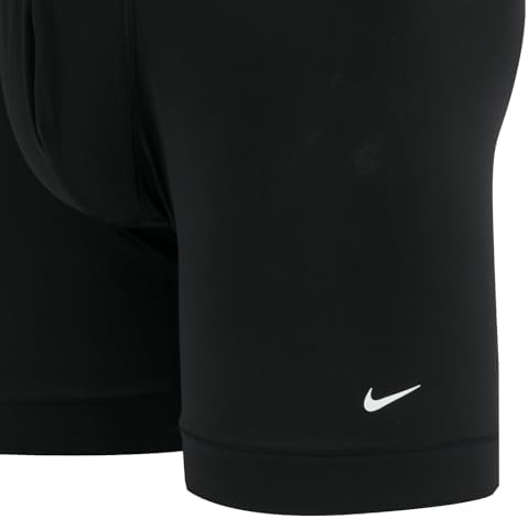 Cuecas Boxer Essenciais Masculinas Pack Long Short de 3 – Perna Estendida, Sem Atritos, Suporte, Preto/Preto/Preto, M