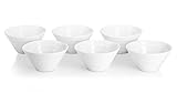 DOWAN 8.5oz Porcelain Dipping Bowls/Dessert Bowl Set/Ramekins - 6 Packs, White, Stackable, Spiral Pattern