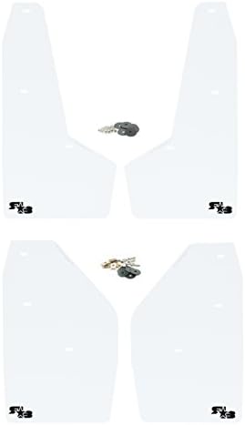 RokBlokz Mud Flaps for 2017+ Ford Raptor - Set of 4 - Multiple Colors Available - Includes All Mounting Hardware (White with Black Logo)