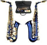 Merano GWD510BL E Flat Alto Saxophone with Zippered Hard Case and Mouth Piece, Blue
