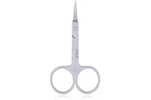 ESFOTO Small Curved Eyebrow Scissors Stainless Steel for Women Beauty Eyelash Extensions Shaping Facial Hair Small Scissors Mustache Beard Nose hair Eyelash trimmer Scissors Cuticle Trimming Remover Tool