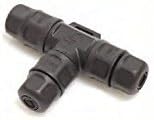Waterproof and Weatherproof T-type 3-way Junction IP68 Field Assembly Cable Connector (Black, 3 Pole, IP68)