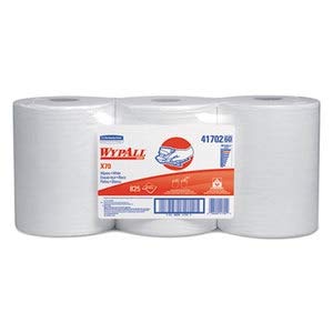 WypAll X70 Wipers, Center-Pull, 9 4/5 X 13 2/5, White, 275/Roll, 3 Rolls/Carton