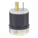 Leviton 2331 20 Amp, 277 Volt, NEMA L7-20P, 2P, 3W, Locking Plug, Industrial Grade, Grounding - Black-White