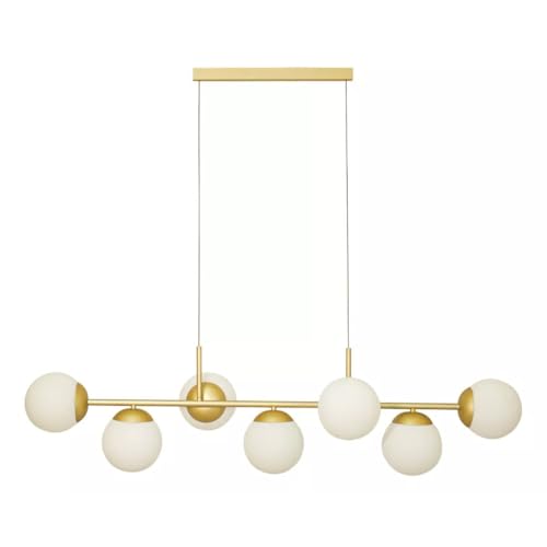 Lustre Pendente Jabuticaba 7 globos E27 Alumínio Dourado
