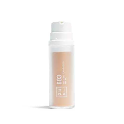 3INA MAKEUP - The 3 in 1 Foundation 603 - Chiaro Beige Fondotinta con Sottotono Neutro- Primer Correttore e Fondotinta Coprente Professionale con SPF 15 e Vitamina C - Vegan - Cruelty Free