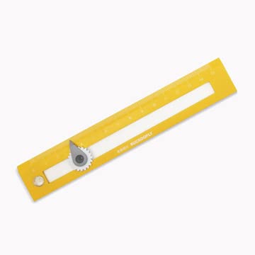 Nature Mate High Quality Multifunction Colour Plastic Maths Scale Ruler 15cm Straight Ruler with Compass to draw circles or arcs for Kids College Students School Stationery Office Supplies (Yellow)
