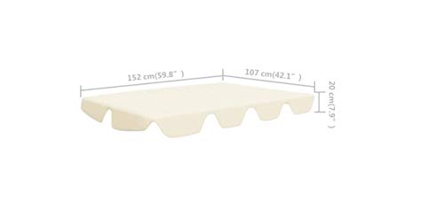 Ersatzdach für Gartenschaukel Creme 192x147 cm 270 g/m² Gartenbauten Pavillon-Rahmen Dächer für Pavillions – Bild 3