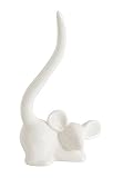5"H Stoneware Mouse Ring Holder, White