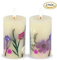 LOHOTEK Scented Candles White Tea Candle Soy Wax, Botanical Pillar Candles