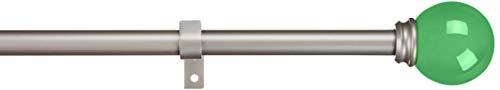 AmazonBasics Decorative 5/8" Curtain Rod with Round Finials - 28-48", Kelly Green