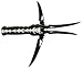 BladesUSA MC-1025 Fantasy Quad Folding Knife, Four Partially Serrated Bladed, Black/Silver Aluminum Handle, 5-1/2-Inch Closed