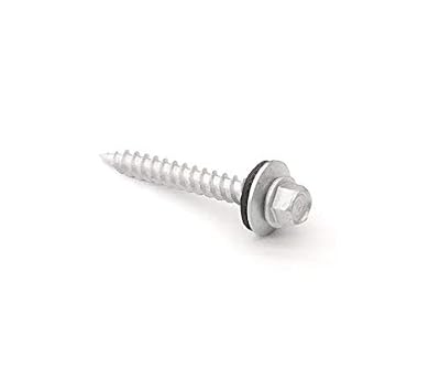 EAGLE 1 Metal Roofing Screws x 1-1/2 Painted Hex Washer Head Sheet Metal Roof Screw. Self Starting/self Tapping Metal to Wood, Sheet Metal Roofing siding Screws ~ EPDM Washer (500, Zinc)