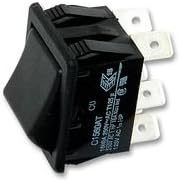 Arcolectric (Bulgin Limited) Switch, Rocker, Dpdt, 16A, 250Vac, Black - C1560ATAAB