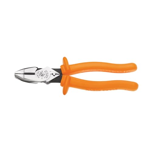 Klein Tools D2139NECRINS Side Cutting and Crimping Pliers, Made in USA, New England Nose, Insulated, 9-Inch