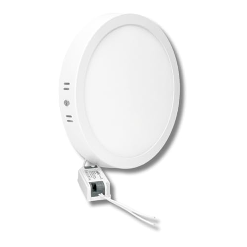 Jandei – LED Surface Downlight, 18W, 1440 Lumen, Round, Mounting with bracket to fix the lamp, Size 210 x 28 mm, Light Colour Cool White 6000K, Transformer Included