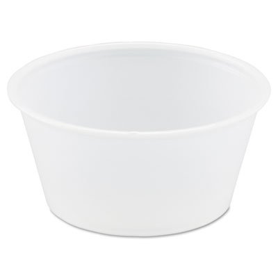 SOLO Cup Company "Polystyrene Portion Cups, 3.25oz, Translucent, 250/Bag, 10 Bags/Carton" Ten packs 