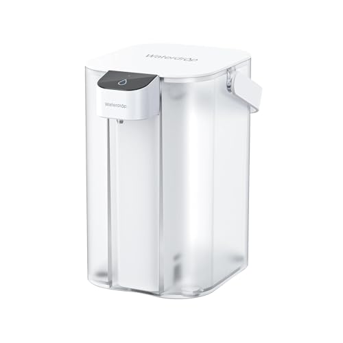 Waterdrop Jarra de filtro de agua eléctrica con reducción de cloramina, dispensador, jarras de agua filtrada de larga duración de 200 galones, NSF/ANSI 42, reducción de cloramina, plomo, PFAS, 15 tazas, blanco, con 1 filtro