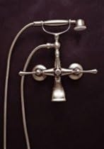 Aquabrass AB-7304-BN Brushed Nickel Regency Wallmount Cradle Tub Filler with Handshower