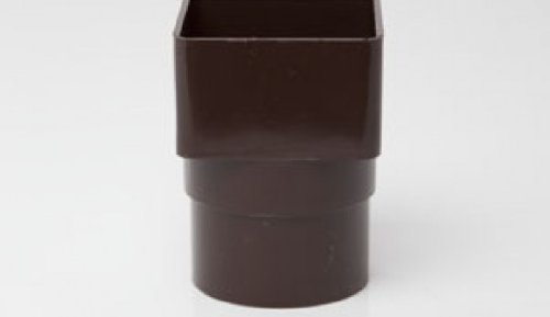 POLYPIPE RS231 Brown Pipe Adaptor Square to Round for 65mm downpipe guttering System