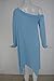 Women Plus Size Vintage Off Shoulder Long Sleeve Irregular Hem Midi Dress Blue 2XL