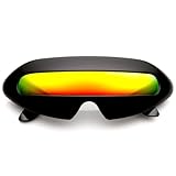 zeroUV - Futuristic Cyclops Neon Shield Color Mirror Lens Wrap Sunglasses