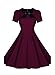 SYLVIEY Women's Scoop Neck Elegant Bow Vintage 1940's Casual Evening Dress