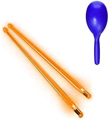Musical Stocking Stuffer - Maraca w/Firesticks Light Up Drumsticks Orange