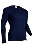 Indera Men's Polypropylene Performance Rib Knit Thermal Underwear Top, Navy, Small