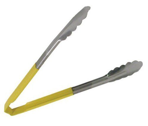 Jacob's Pride 1-Piece Kool-Touch S/S Scalloped Tong, Yellow, 12