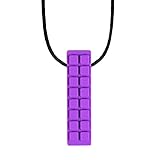 Chewy Block Sensory Chew Necklace, Mild to Moderate Chewers (Purple) Chewable Stimulation, Textured Oral Support Boys, Girls, Children w/ Autism, Motor Skill, Special Needs