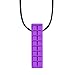 Chewy Block Sensory Chew Necklace, Mild to Moderate Chewers (Purple) Chewable Stimulation, Textured Oral Support Boys, Girls, Children w/ Autism, Motor Skill, Special Needs