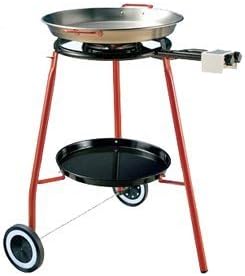 La Paella Garcima Cooking Kit on Wheels with 18-inch Carbon Steel Paella Pan