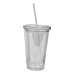 Simple Green Solutions - Acrylic Double Wall Cup for Cold Drinks, Reusable Cups with Lids and Straws, Insulated Plastic Tumblers with Lids and Straw, Acrylic Tumblers, 16 oz Capacity, Clear