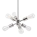 Stella LED Sputnik Chandelier Light Fixture, Brushed Nickel, Linea di Liara LL-P231-BN