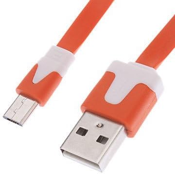 TheTransporter (3 Metre Meter, Orange) 1M 2M 3M Noodle Micro USB Flat Data Sync Charger Charging Cable For Sony Playstation 4 PS4 Also For Microsoft Xbox One Controller Pad Samsung HTC Xperia Blackberry