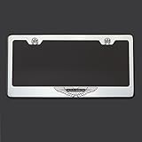 Black Lettering Laser Engraved Mirror Polish Stainless Steel Aston Martin Logo License Plate Frame Holder Front Or Rear Bracket
