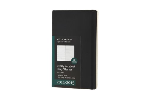 BEST! Moleskine 2014-2015 Weekly Planner, 18 Month, Large, Black, Soft Cover (5 x 8.25) T.X.T